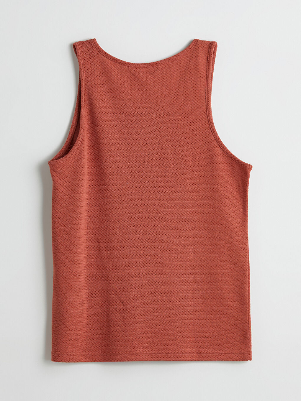 Kahverengi Bisiklet Yaka Erkek Kolsuz Tişört-5