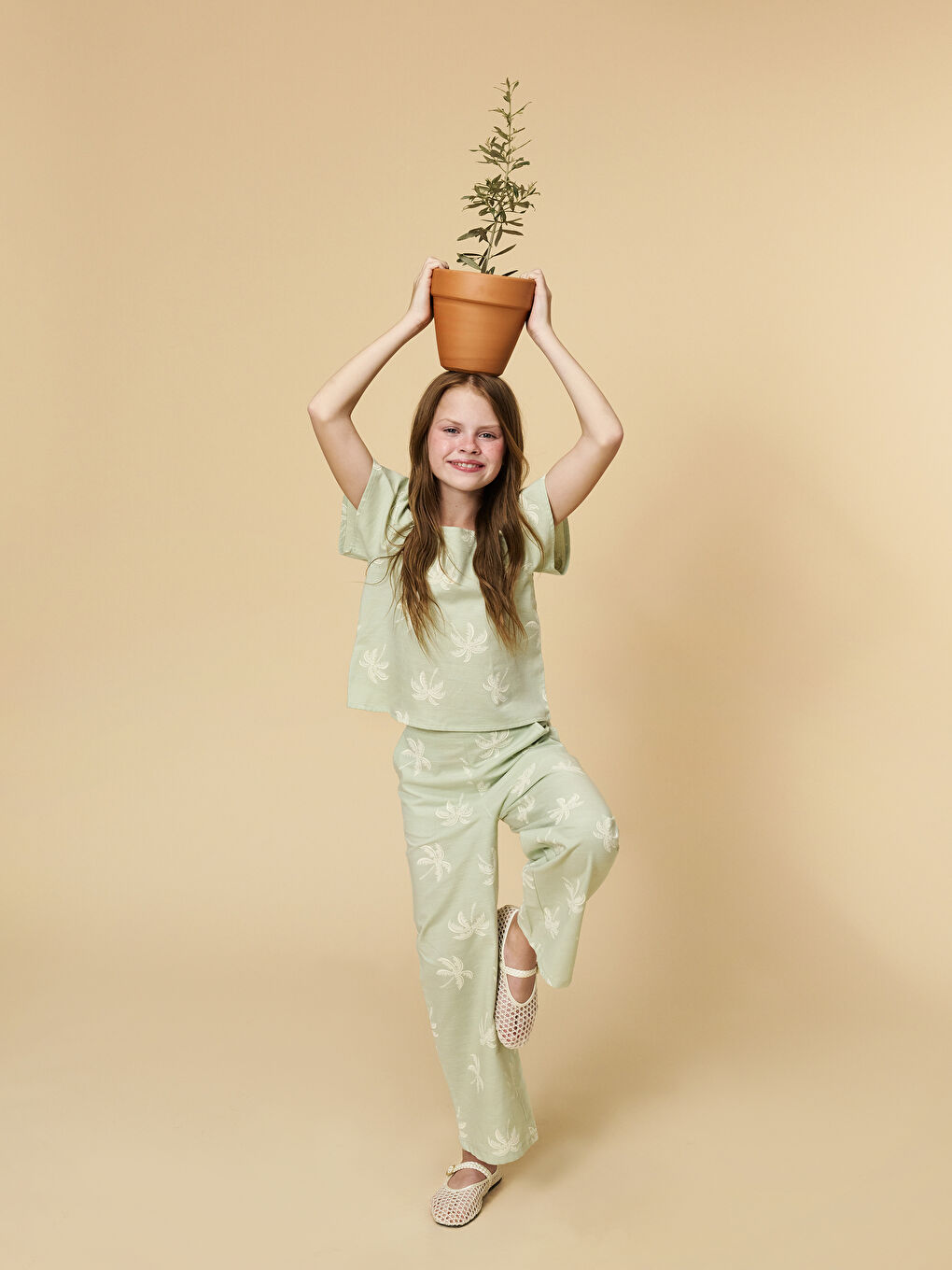 Square Collar Girls' Blouse and Trousers -S5EI99Z4-LRK