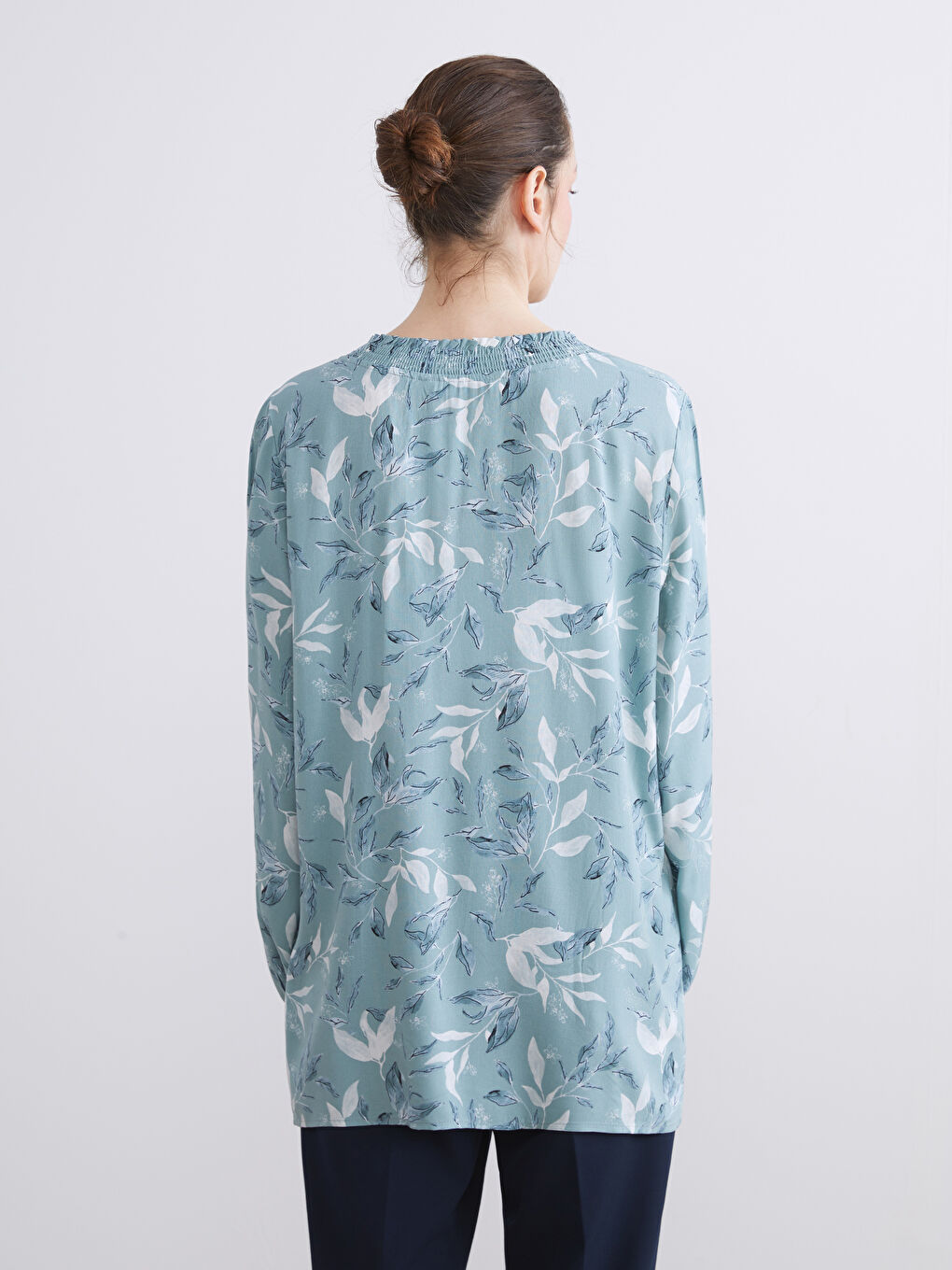 Blouse à Motifs avec Col Lavallière pour Femmes-6