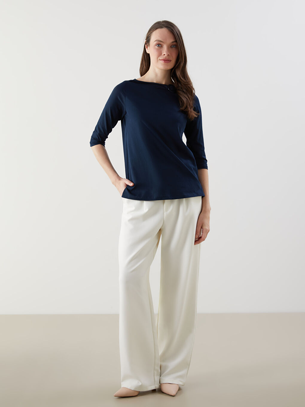 Funnel Neck Women's Blouse -S5EJ05Z8-E1J