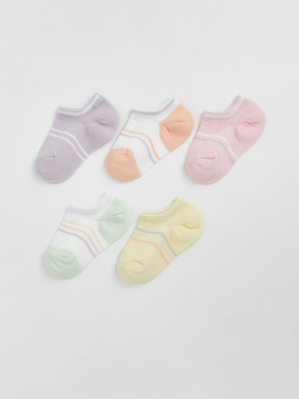 Striped Baby Girl Booties Socks 5 Pieces -S5EJ16Z1-QV4
