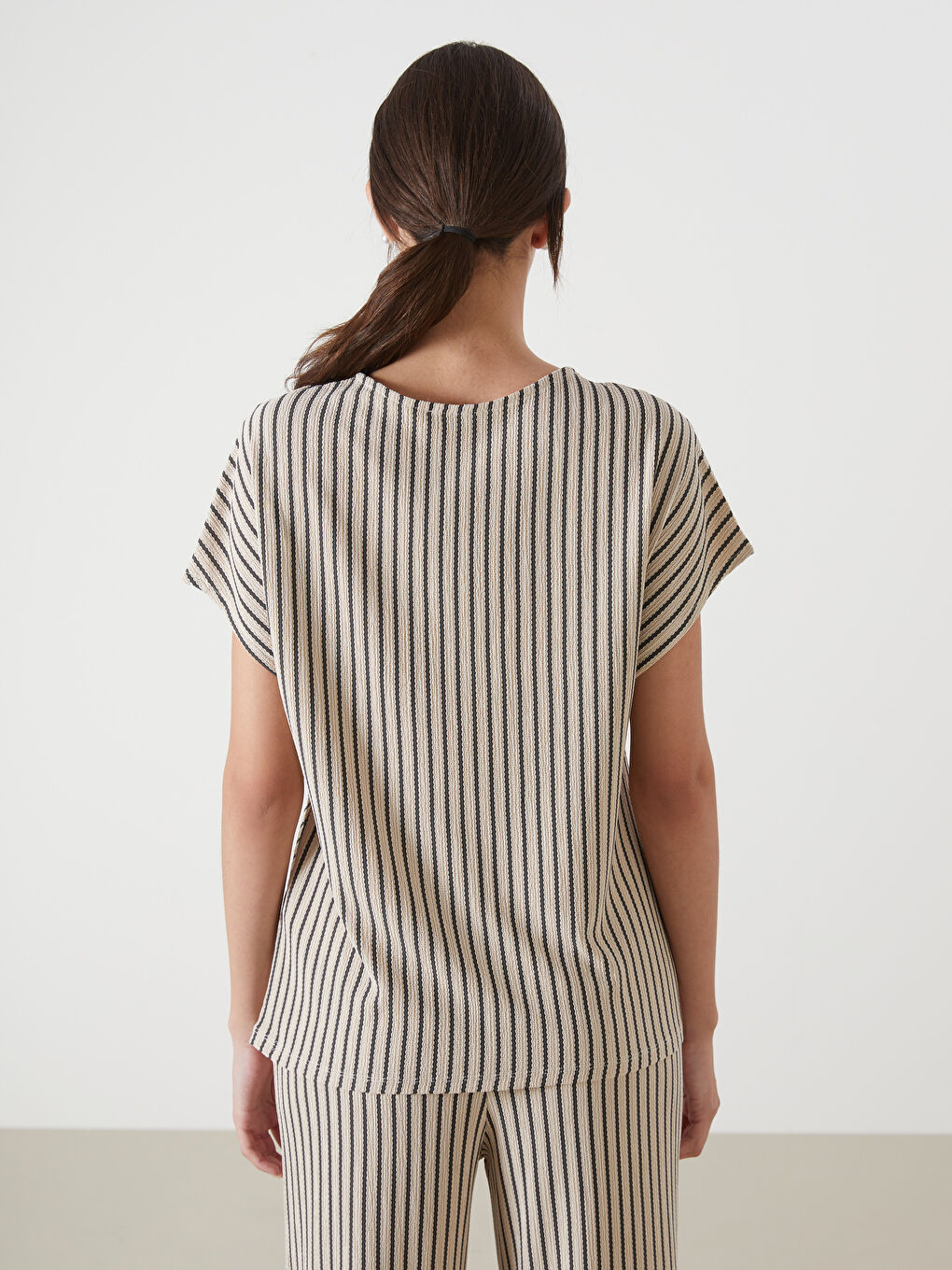 Crew Neck Striped Women T-Shirt -S5EJ44Z8-ELZ