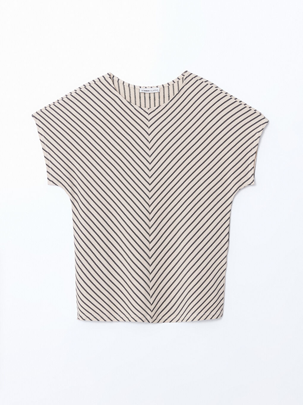 Crew Neck Striped Women T-Shirt -S5EJ44Z8-ELZ