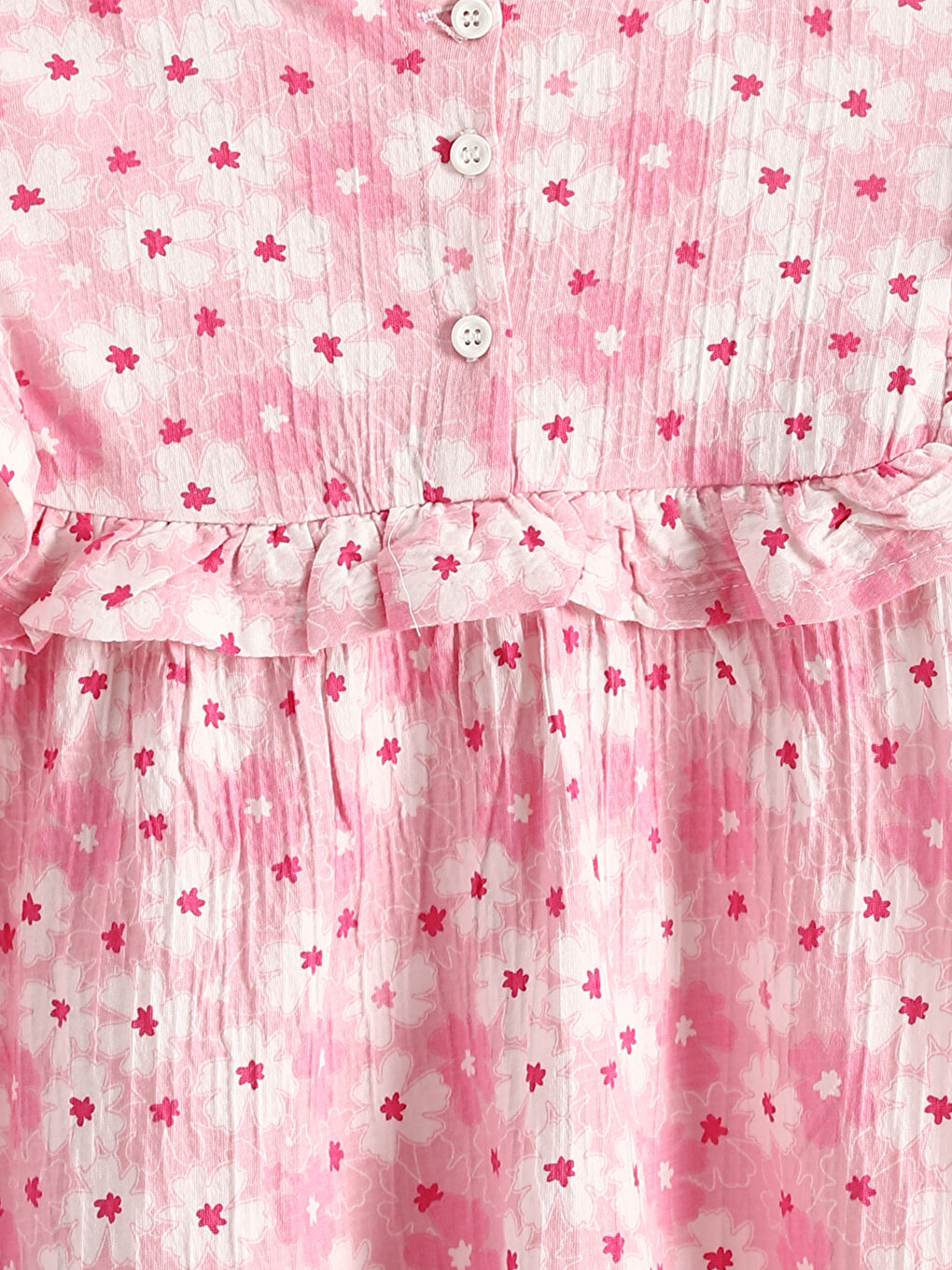 Crew Neck Flower Pattern Girl Dress-2