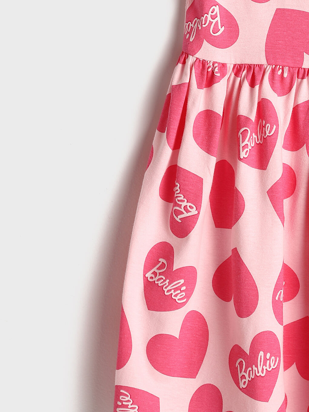 Crew Neck Barbie Printed Girls' Dress-2