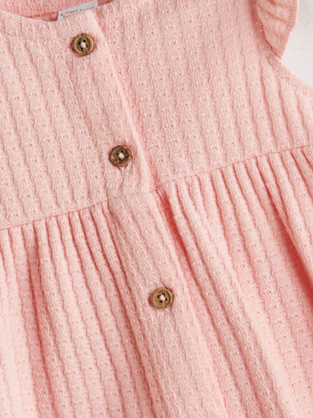 მრგვალი საყელო ტექსტურირებული პატარა გოგონებისთვის ბლუზი-1