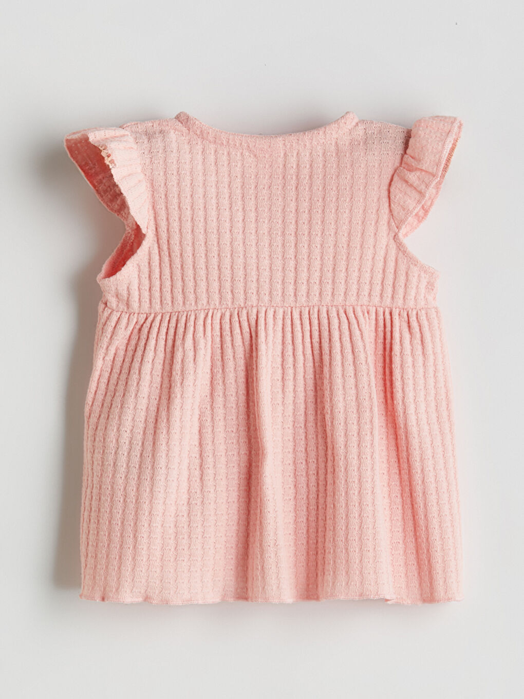 მრგვალი საყელო ტექსტურირებული პატარა გოგონებისთვის ბლუზი-2