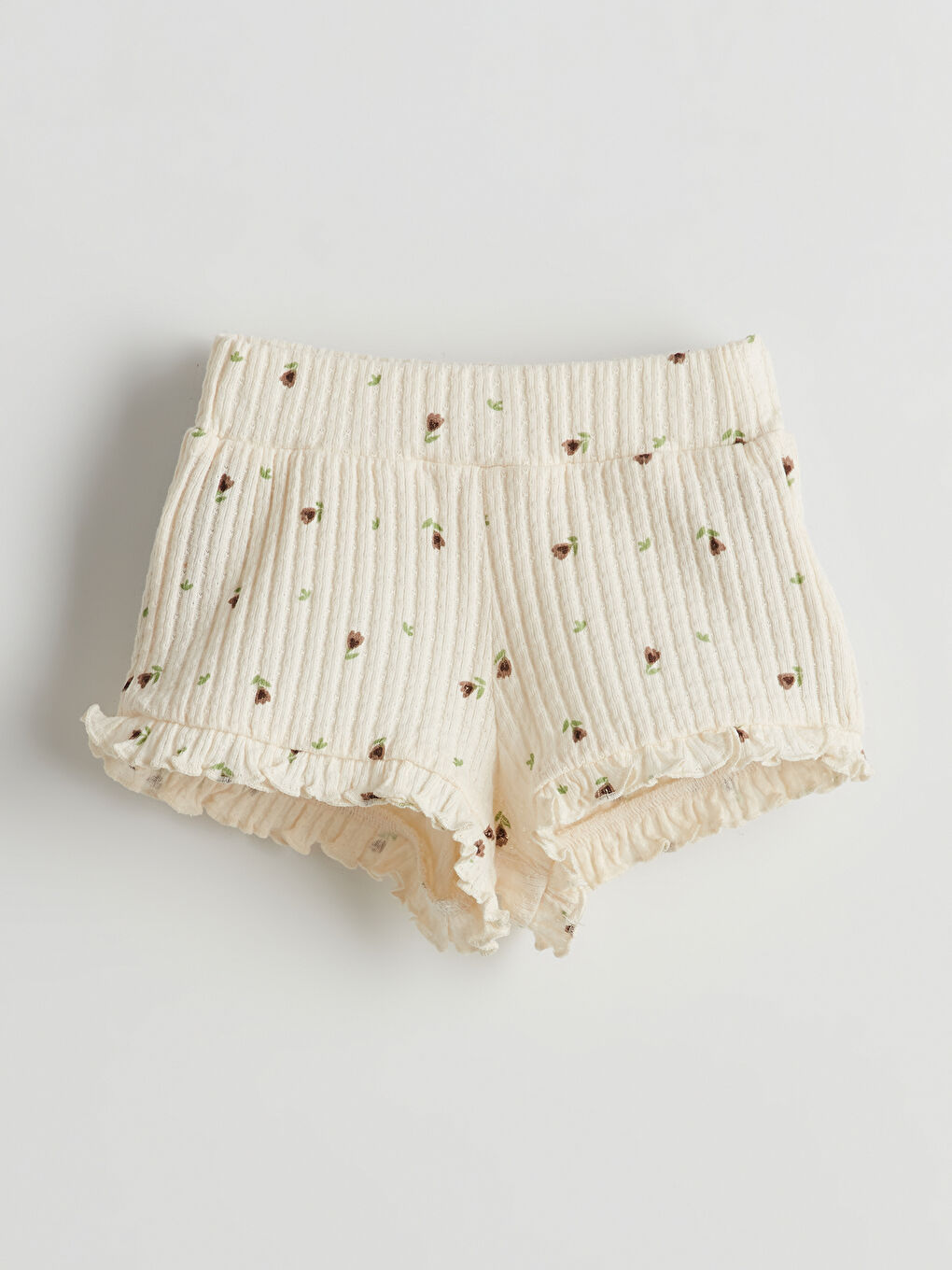 Baby Girls' Shorts with Elasticated Waist and Frilled Hems