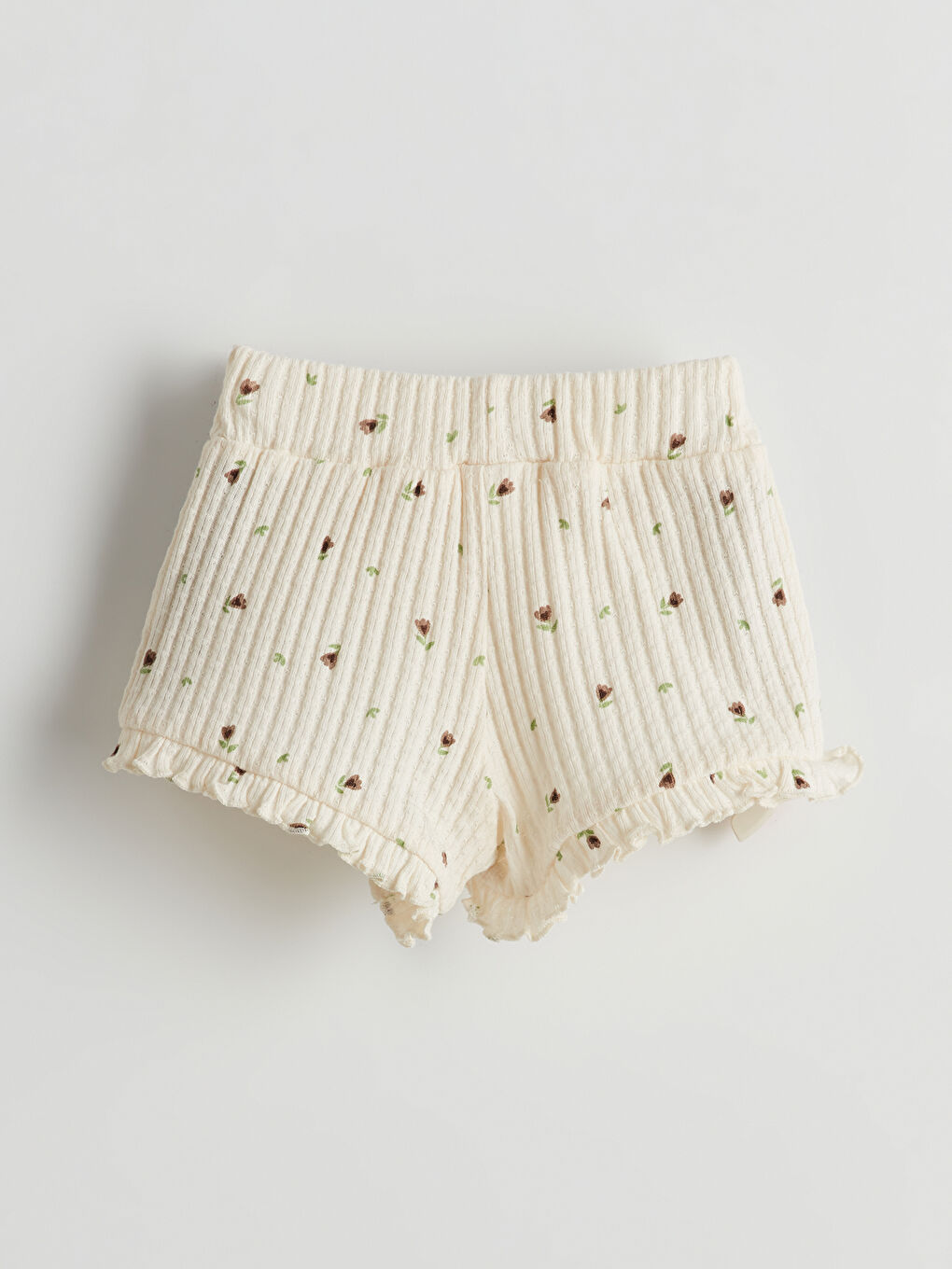 Baby Girls' Shorts with Elasticated Waist and Frilled Hems-1