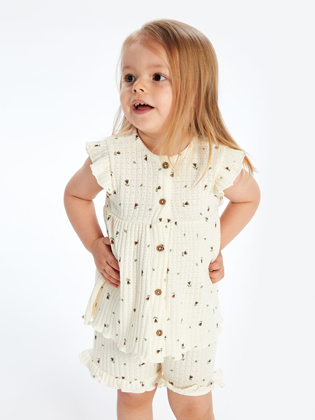 Crew Neck Floral Baby Girls' Blouse and Shorts 2 Pack -S5EJ54Z1-LRB