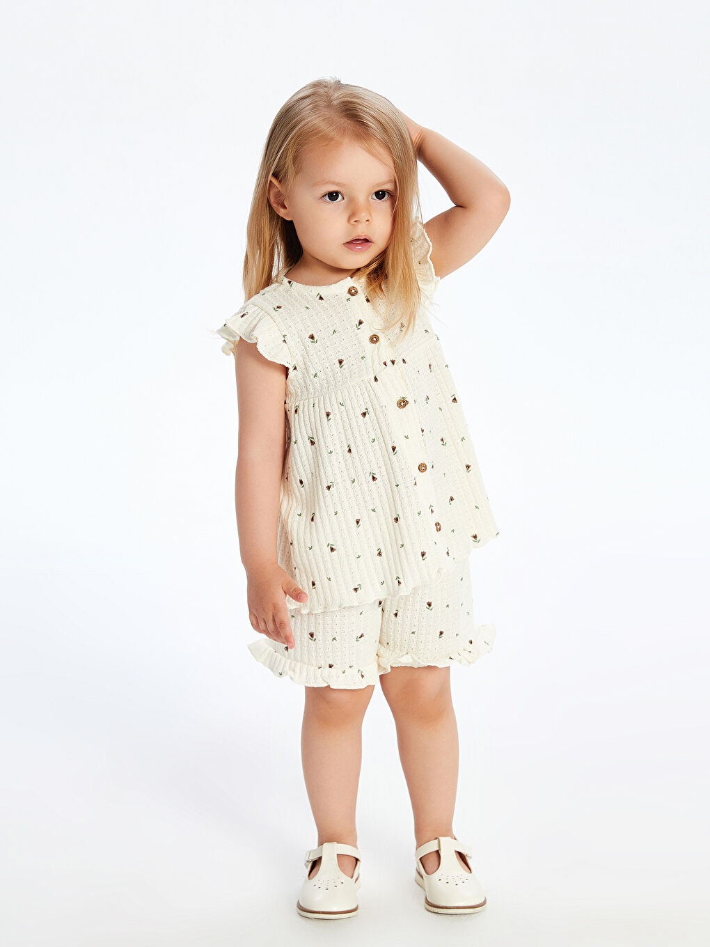 Crew Neck Floral Baby Girls' Blouse and Shorts 2 Pack -S5EJ54Z1-LRB