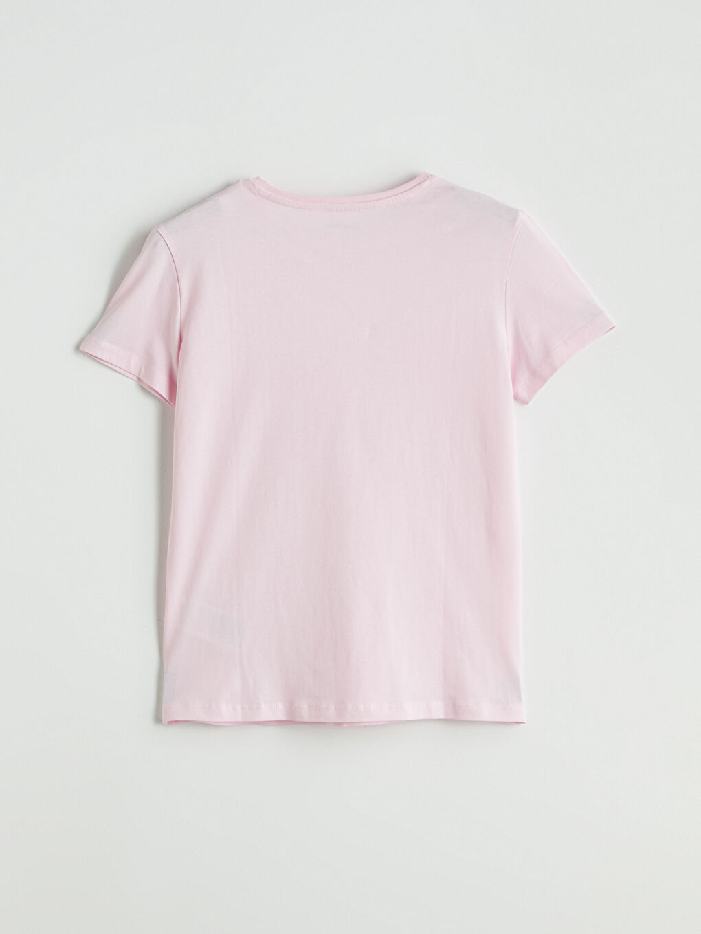 Pembe Bisiklet Yaka Basic Kız Çocuk Tişört-2