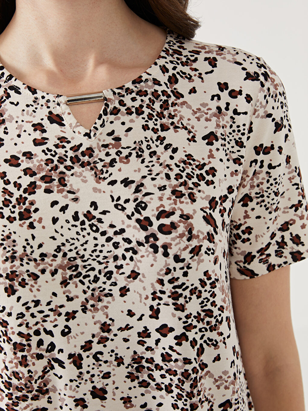 Crew Neck Patterned Women's Blouse -S5EK31Z8-LQB