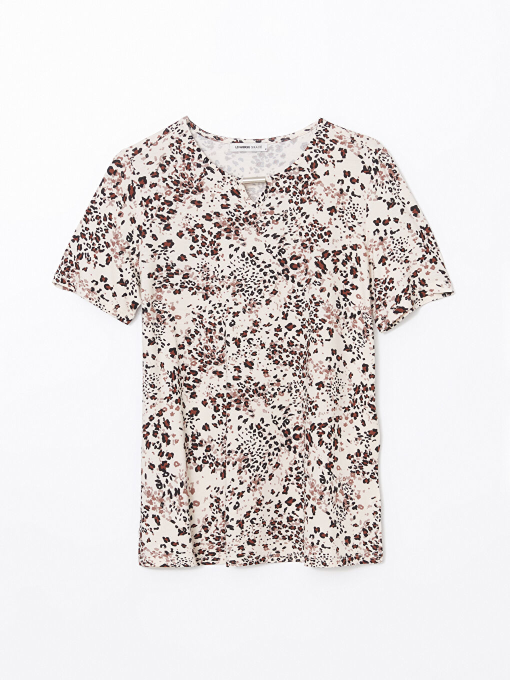 Crew Neck Patterned Women's Blouse -S5EK31Z8-LQB