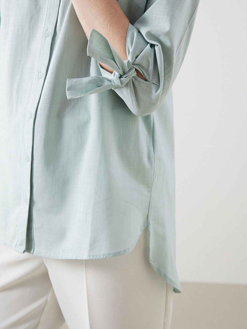 Regular Fit Women's Shirt with Bow -S5EK44Z8-GAQ