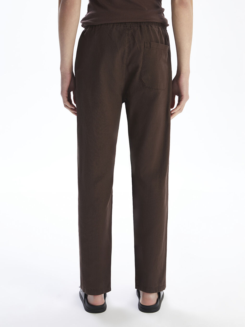 Relaxed Fit Linen Look Men's Trousers -S5EK45Z8-HEH