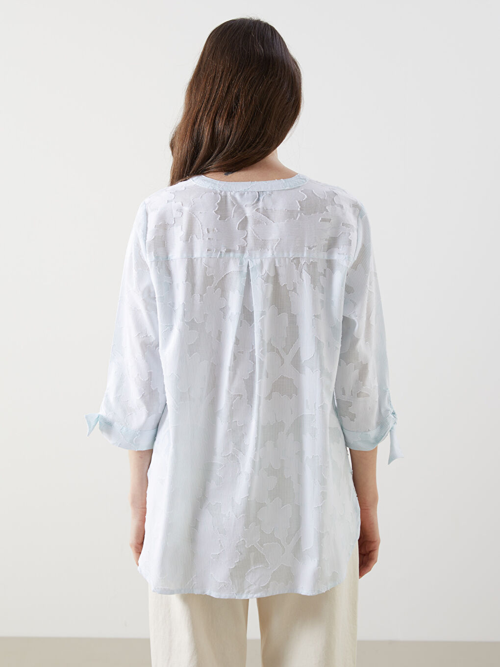 Collared Neck Patterned Women's Shirt -S5EK67Z8-RUY