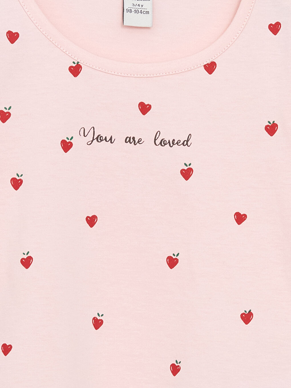 تيشيرت للبنات بياقة دائرية مطبوع-1