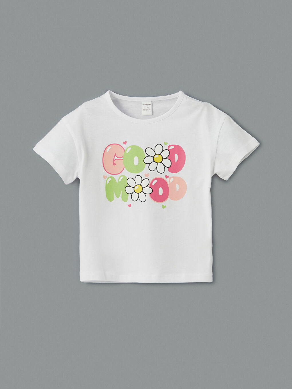 Футболка с круглым вырезом, с принтом, джерси, для девочек