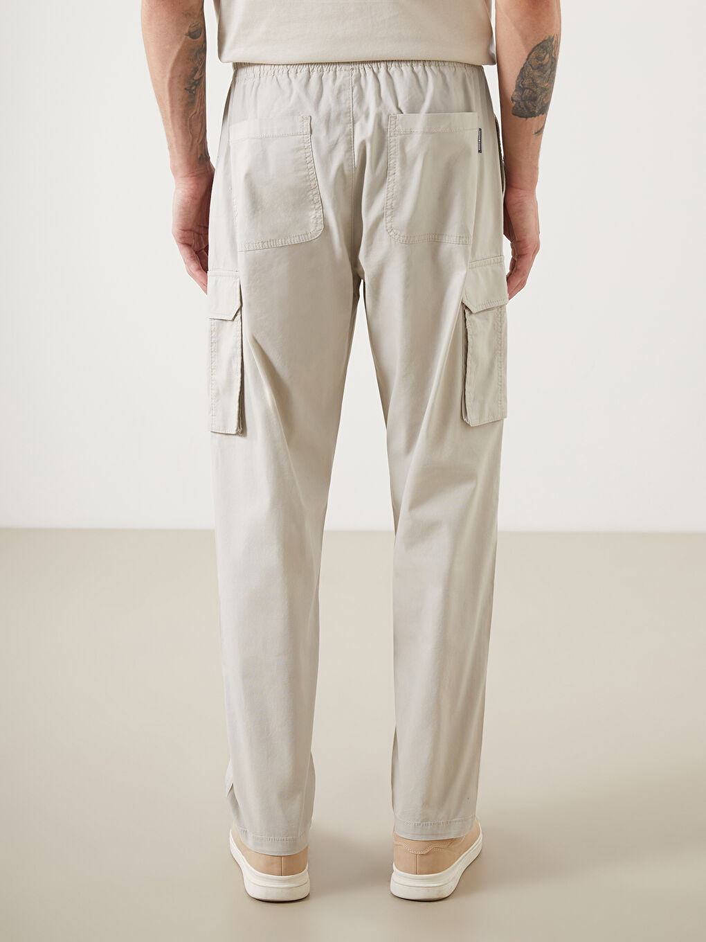 Man BEIGE Cargo Trousers -S5EK87Z8-RST