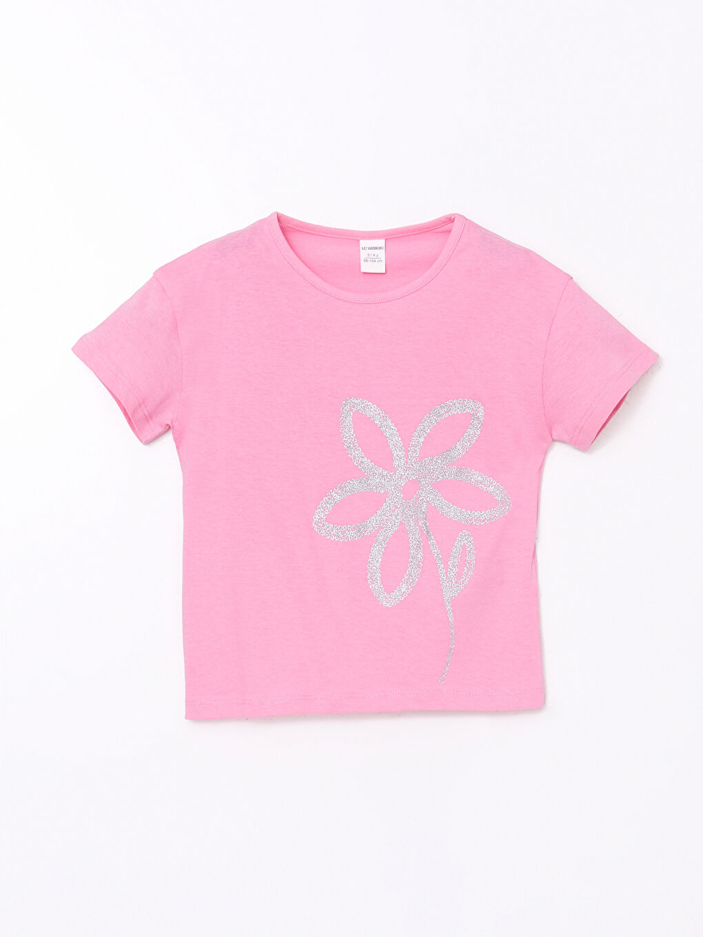 Crew Neck Floral Cotton Girl'S T-Shirt -S5EL33Z1-FNL