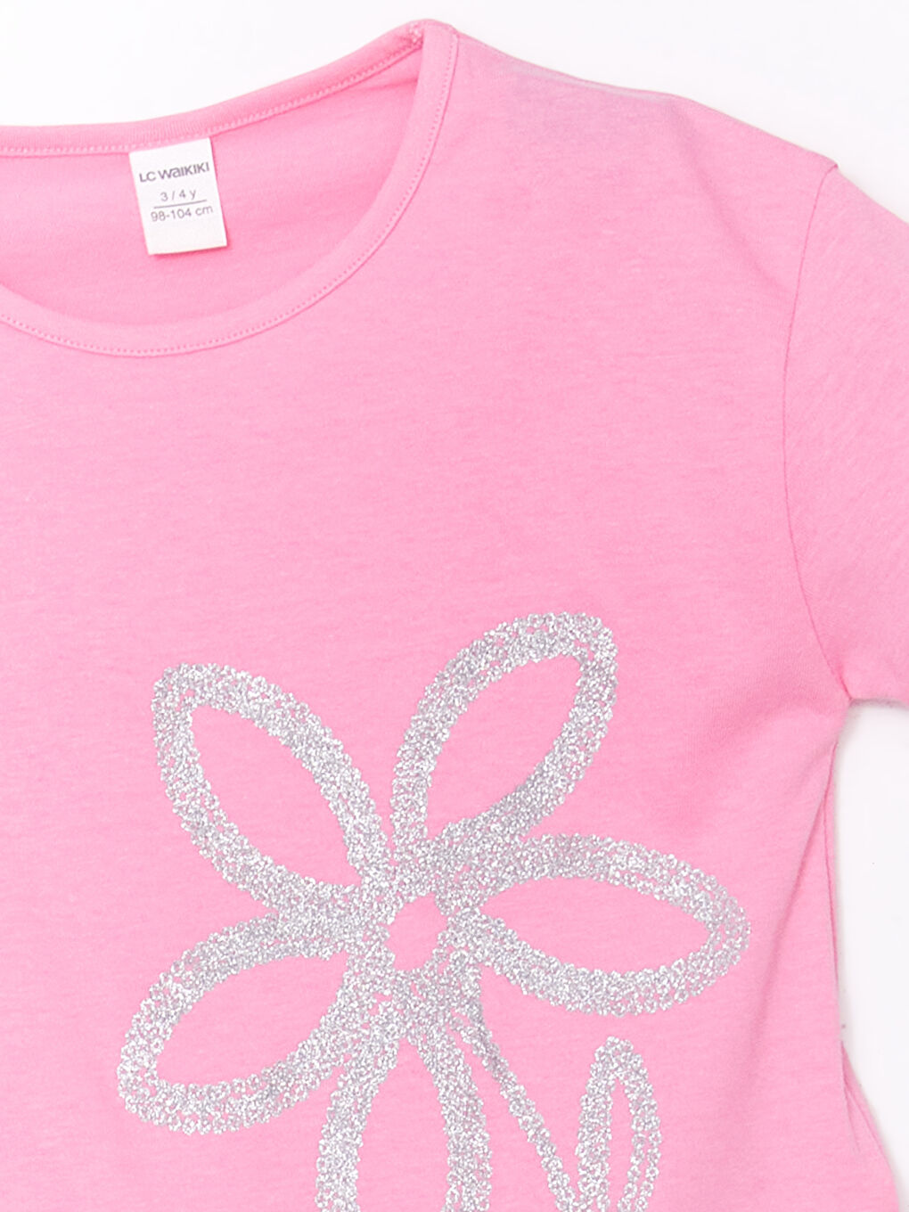 Crew Neck Floral Cotton Girl'S T-Shirt -S5EL33Z1-FNL