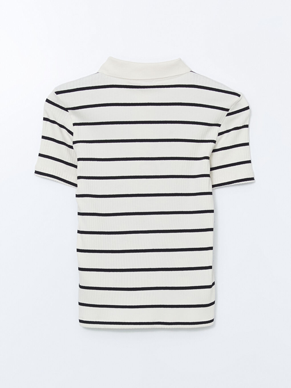 Polo Neck Striped Women's T-Shirt-5