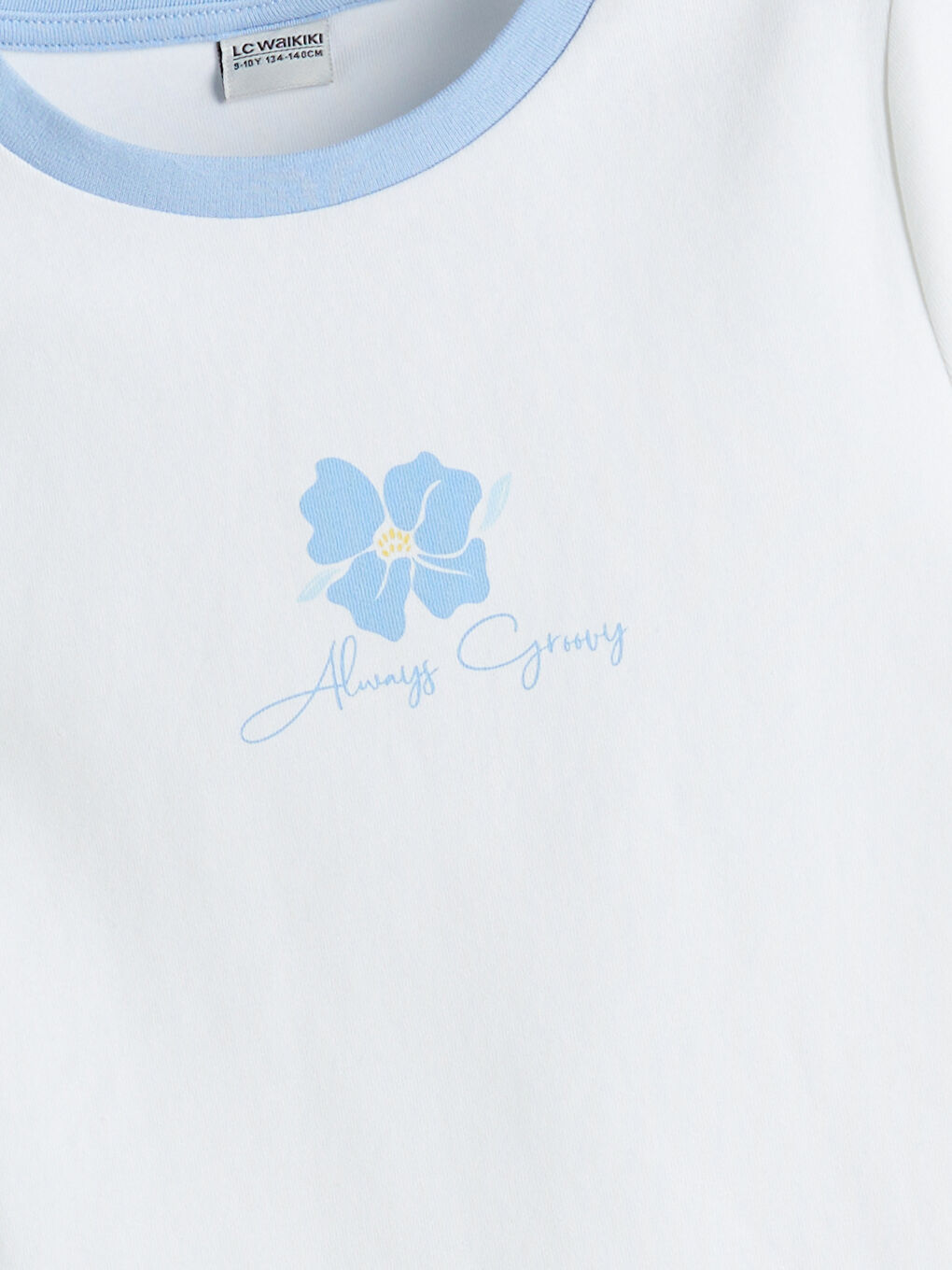 Crew Neck Floral Girls' Crop T-Shirt -S5EL57Z4-FFB