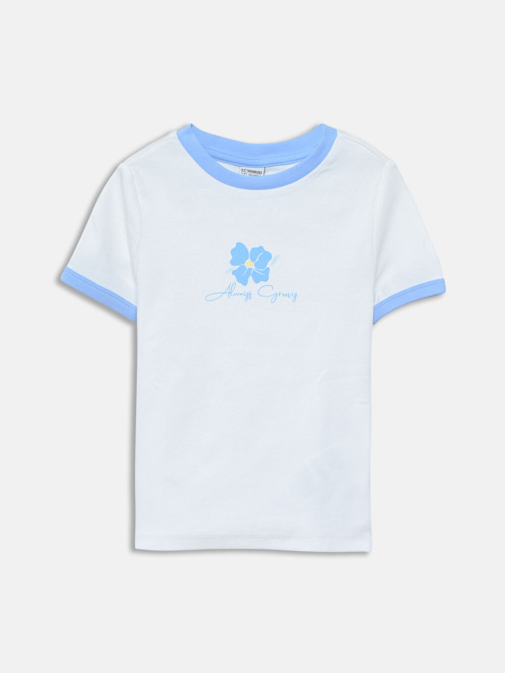 Crew Neck Floral Girls' Crop T-Shirt -S5EL57Z4-FFB