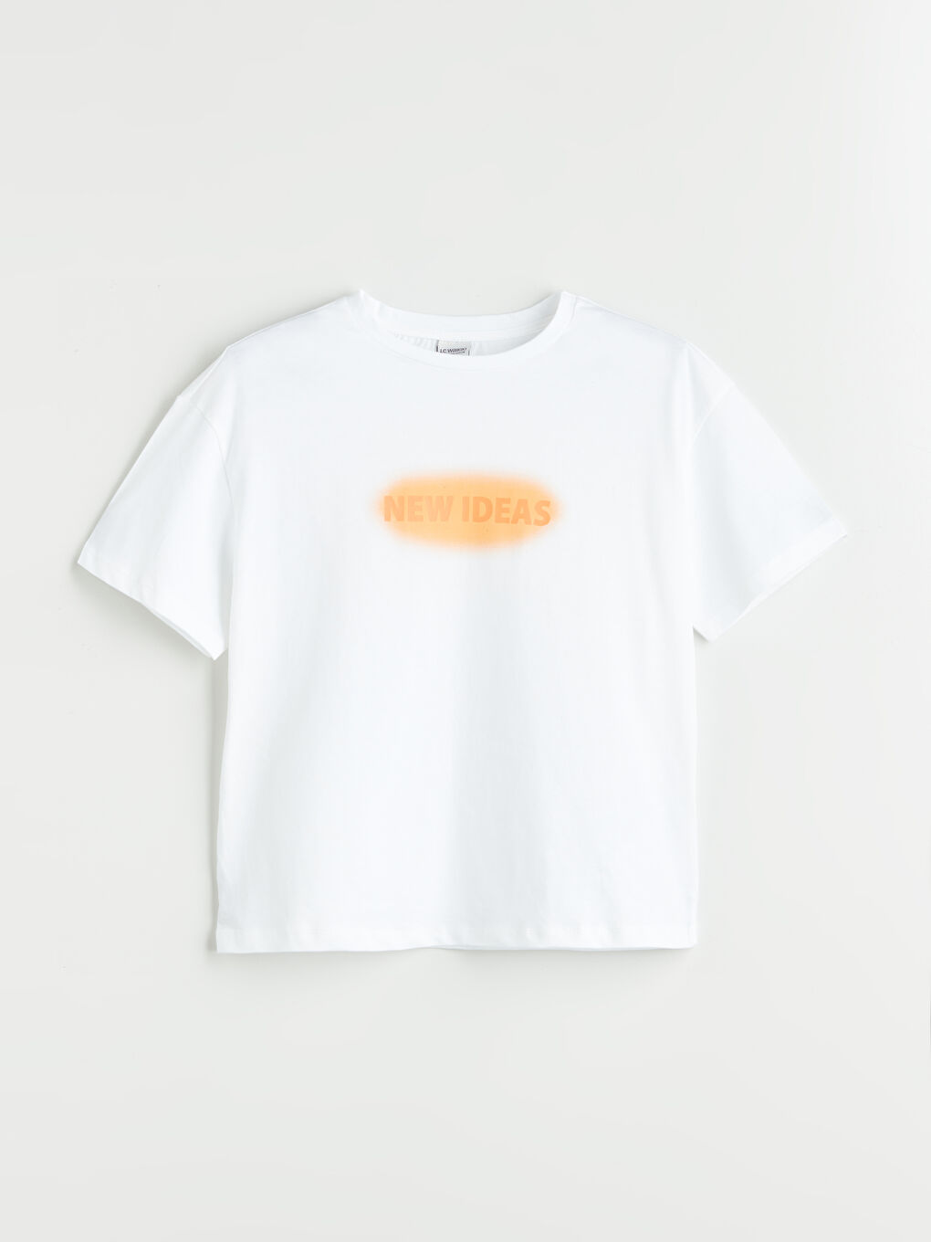 Beyaz Bisiklet Yaka Kız Çocuk Tişört