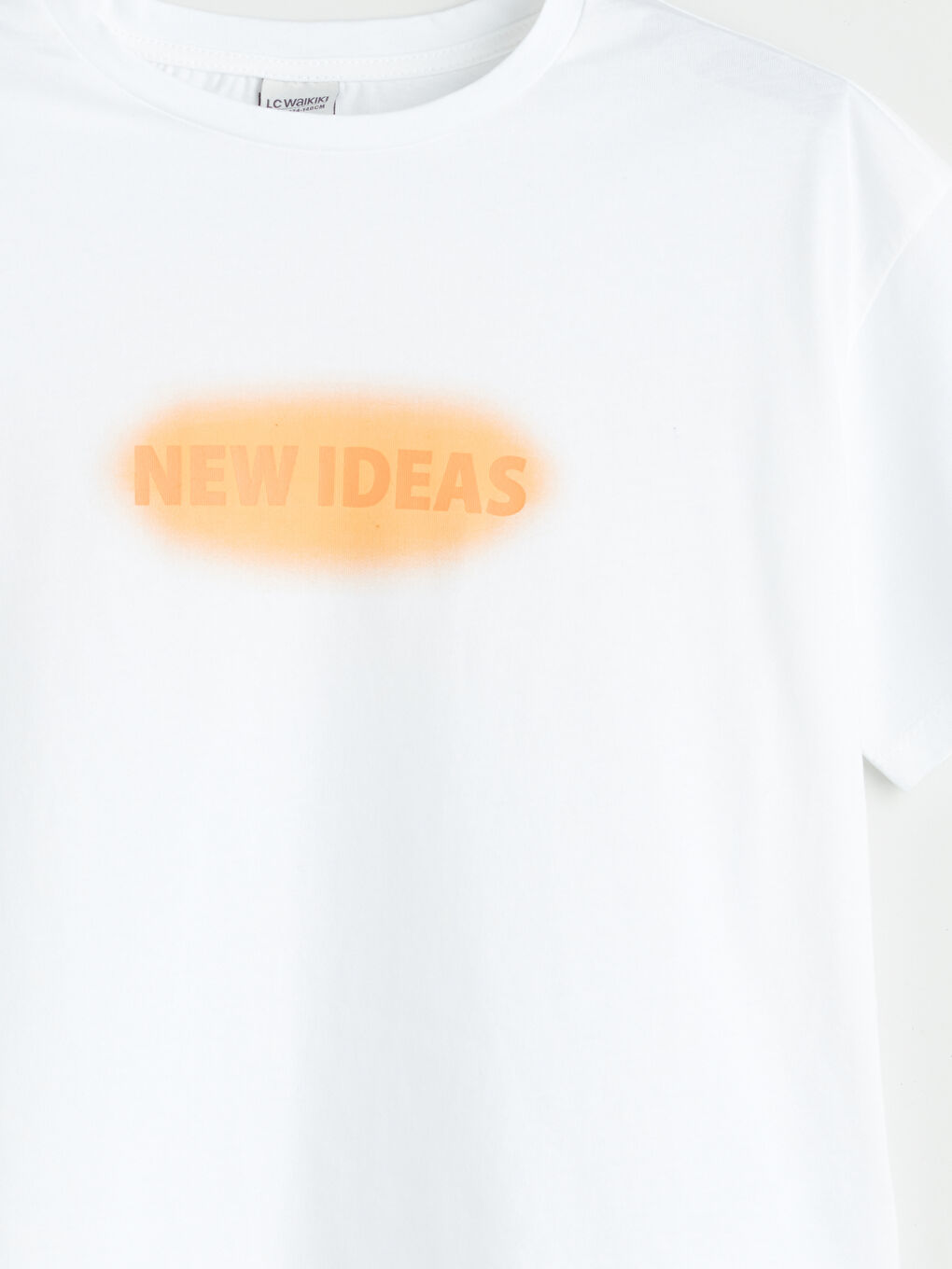 Beyaz Bisiklet Yaka Kız Çocuk Tişört-2