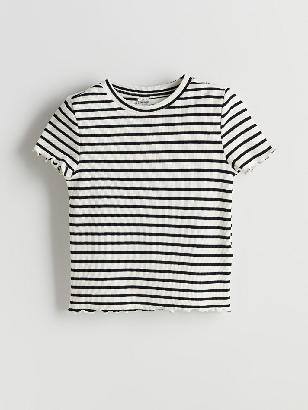 Siyah Bisiklet Yaka Kız Çocuk Tişört