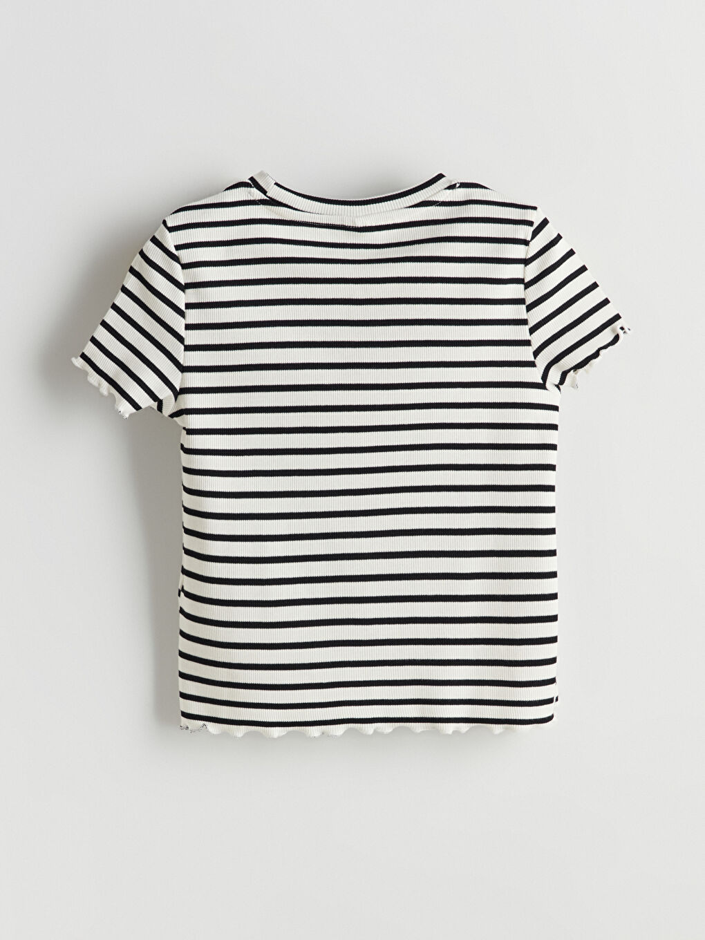 Siyah Bisiklet Yaka Kız Çocuk Tişört-1