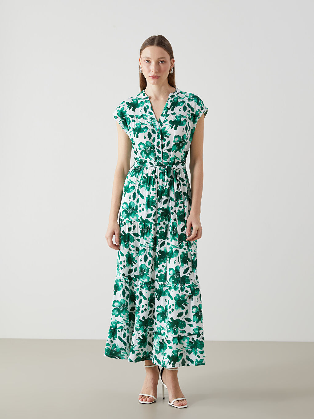 Notch Neck Floral Women's Dress -S5EL79Z8-LRR