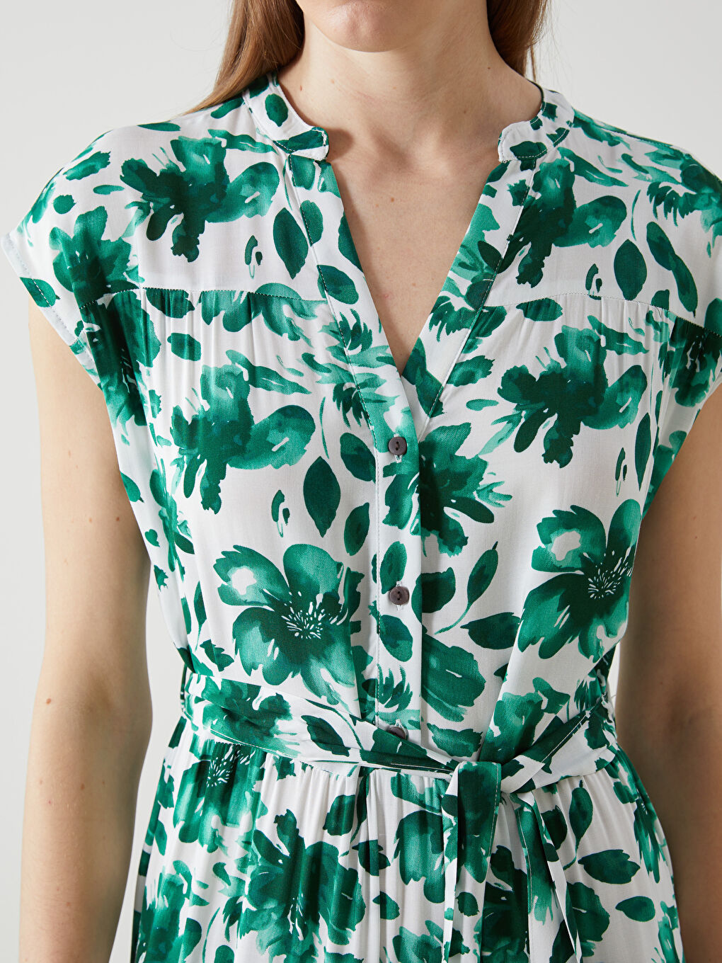 Notch Neck Floral Women's Dress -S5EL79Z8-LRR