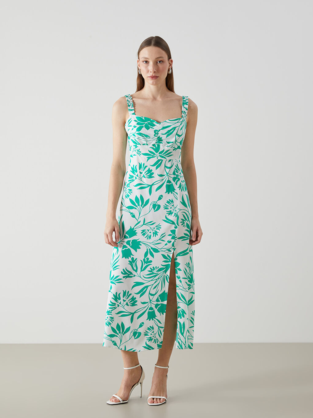 Sweetheart Neck Floral Women's Dress -S5EL83Z8-LRR