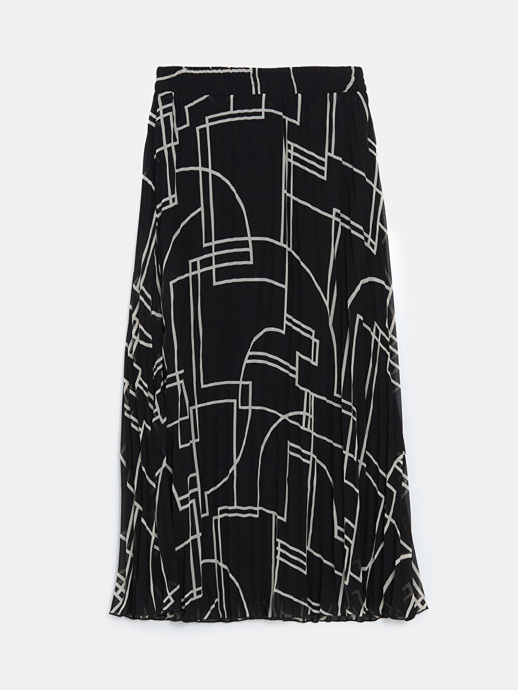 Elasticated Waist Chiffon Women's Pleated Skirt-4