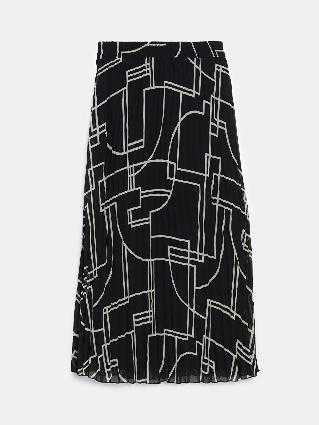 Elasticated Waist Chiffon Women's Pleated Skirt-5