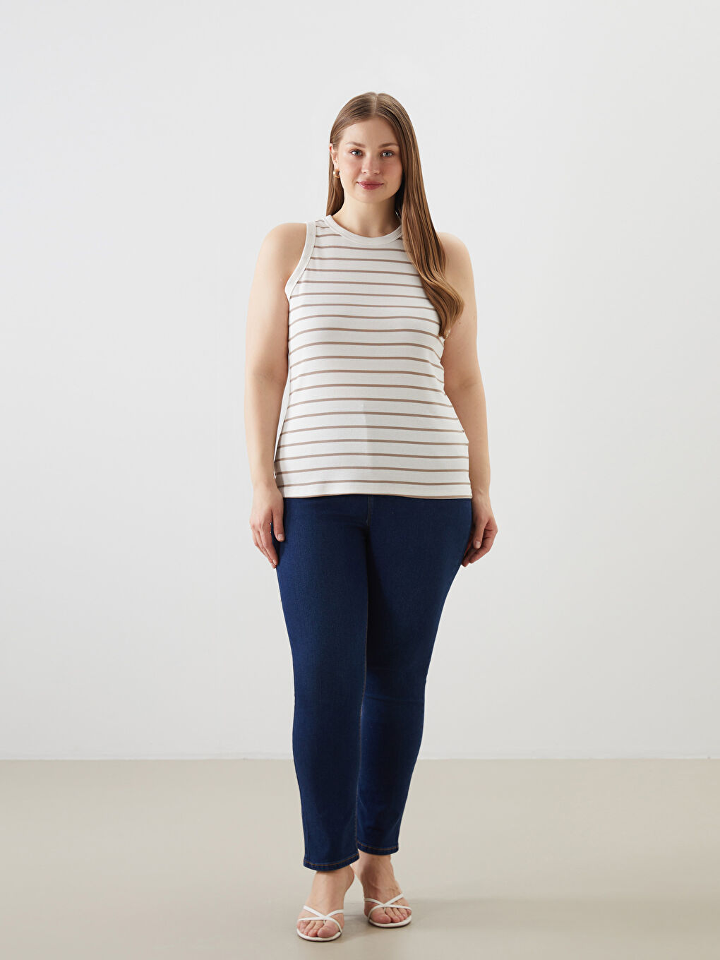 Crew Neck Striped Women's Athlete -S5EM12Z8-LE8