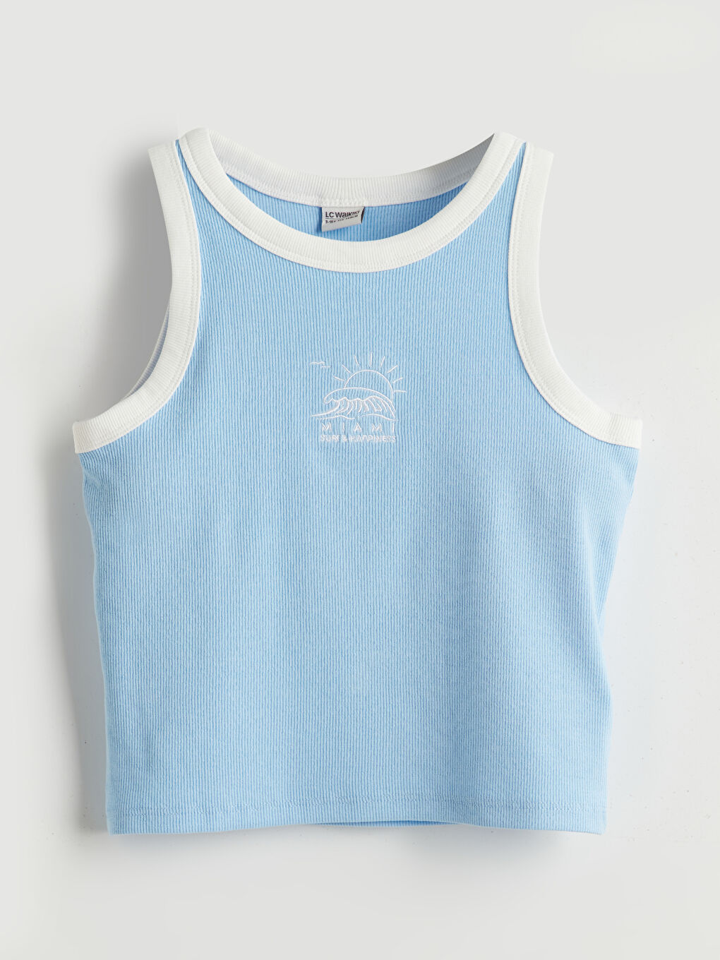 Crew Neck Miami Embroidered Girls' Tank Top -S5EM18Z4-YTE