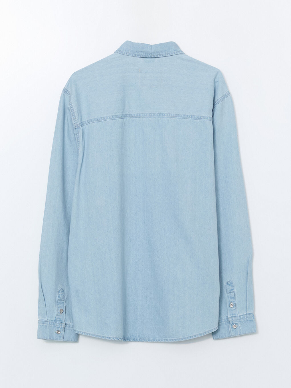 Regular Fit Long Sleeve Men's Denim Shirt-5