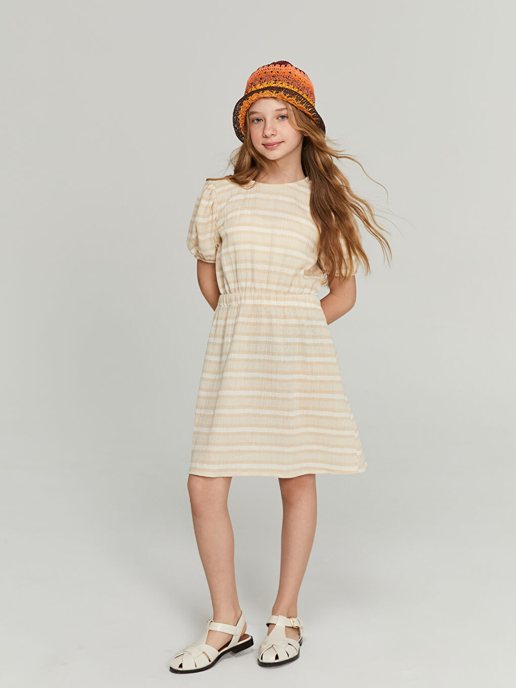 Crew Neck Girls' Dress -S5EM57Z4-LFC