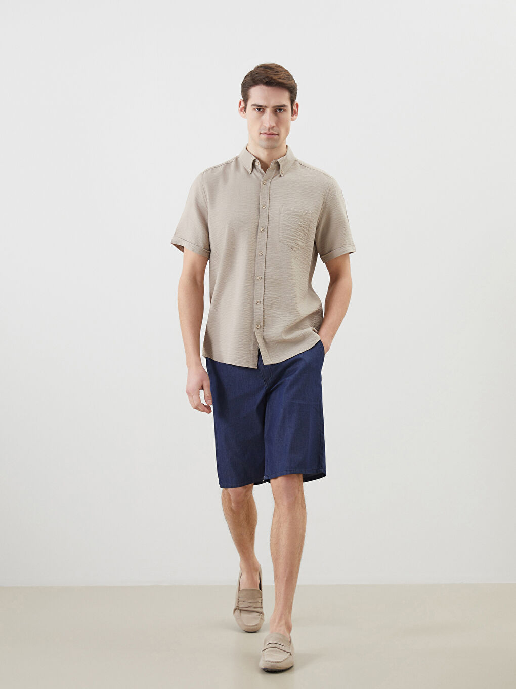 LC Waikiki Standard Fit Men's Denim Shorts -S5EM59Z8-309