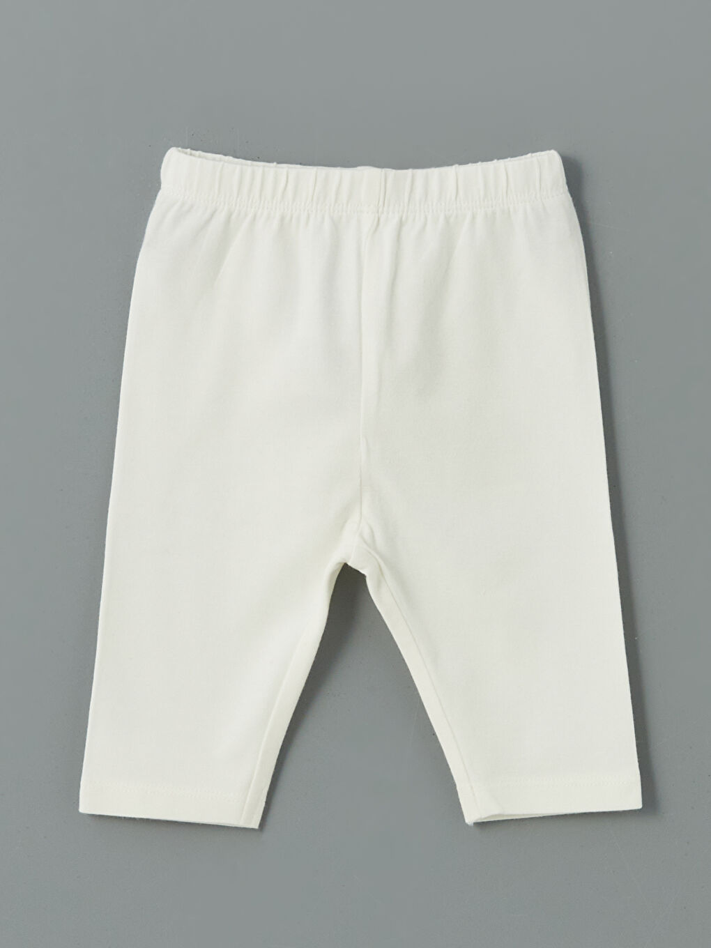 Ekru Kız Bebek Beli Lastikli Tayt-1