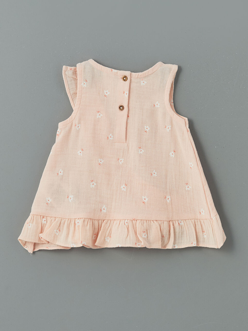 Pembe Bisiklet Yaka Çiçekli Kız Bebek Bluz-1