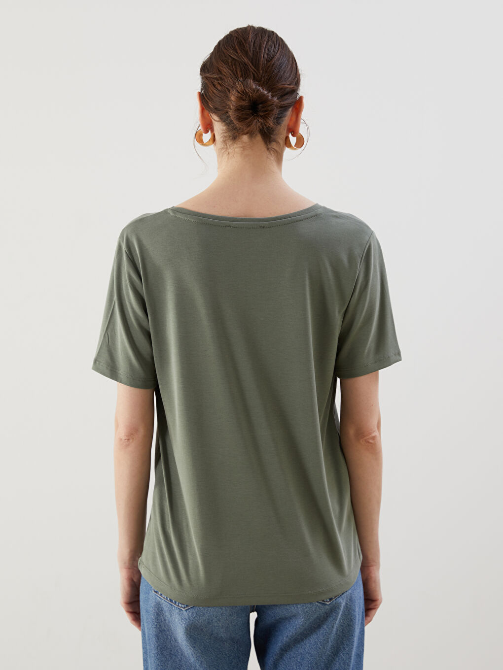 LCWAIKIKI Classic V Neck Women's T-Shirt -S5EM81Z8-GZA