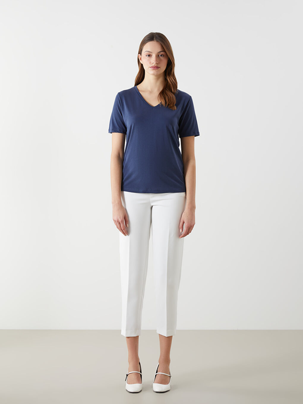 V Neck Women's T-Shirt -S5EM81Z8-R40