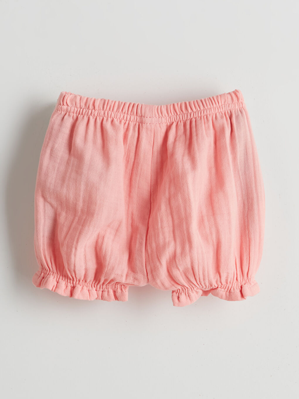 Pembe Beli Lastikli Basic Kız Bebek Şort-1