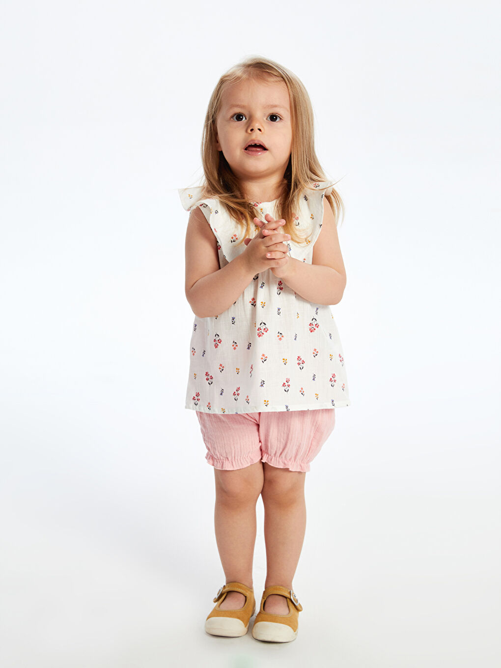 Crew Neck Floral Baby Girls' Blouse and Shorts 2 Pack -S5EM85Z1-LRB