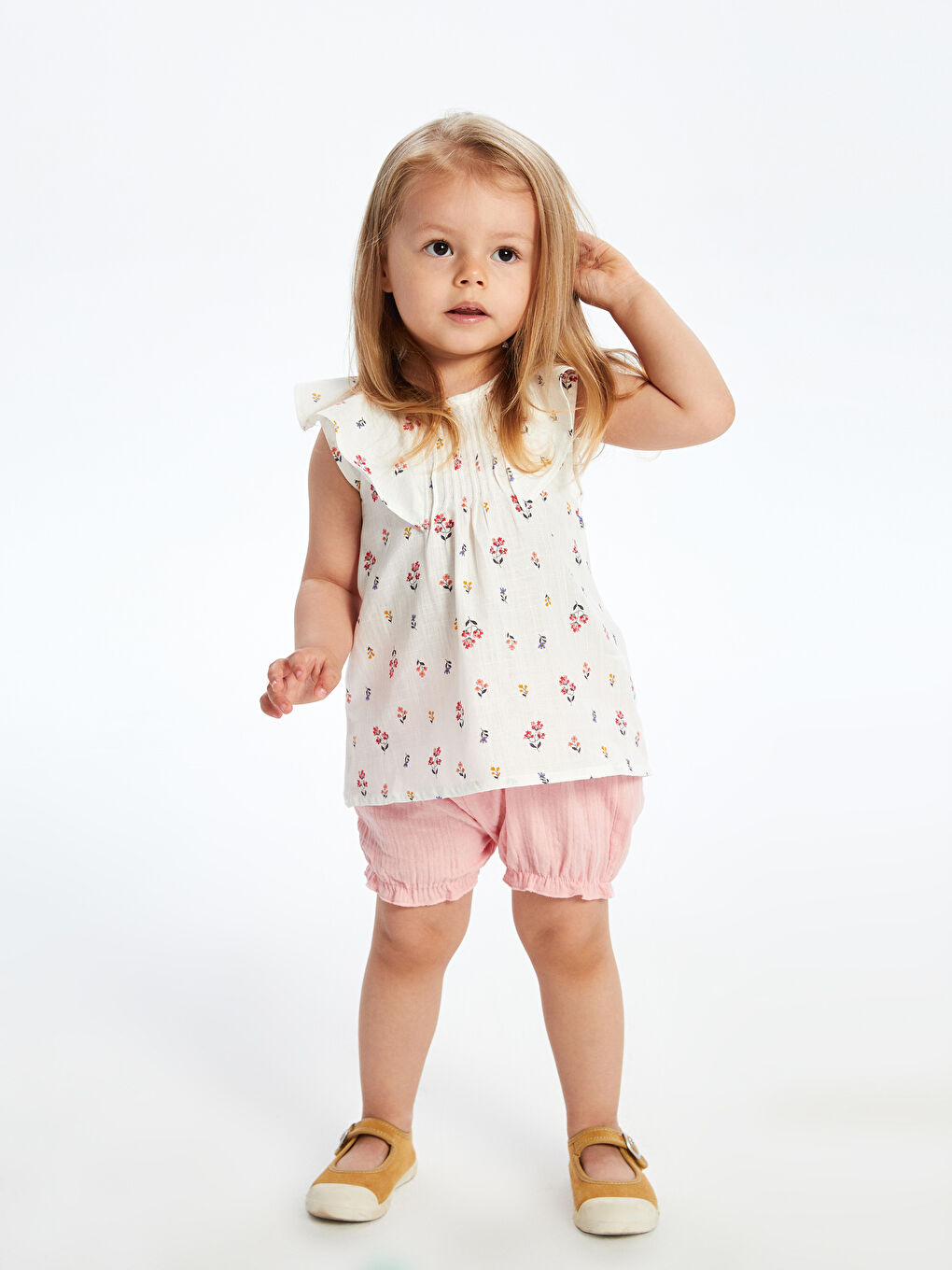 Crew Neck Floral Baby Girls' Blouse and Shorts 2 Pack -S5EM85Z1-LRB